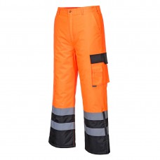 Portwest  S686 - Hi-Vis Contrast Trousers - Lined Orange/Black